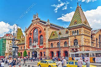 BUDAPEST, HUNGARY-MAY 06, 2016: Great Market Hall- largest and o