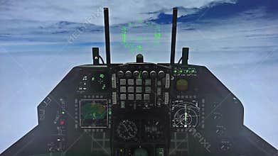 F-15 Cockpit Above the Clouds