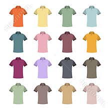 Set of colored t-shirts, vector illustration.