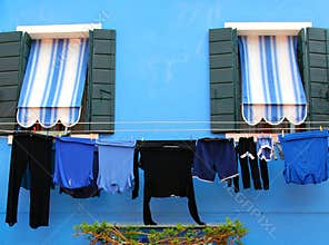 blue house, Burano island