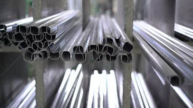 A large number of window metal profile. 4K
