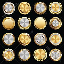 Set of Gold and Silver Certificate Seals and Badges