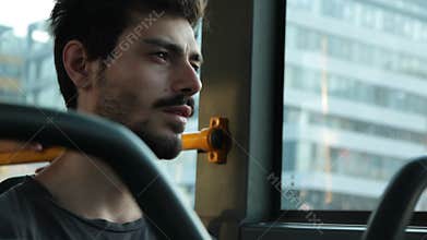 Man ride on a bus