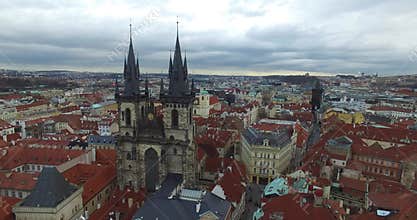 Aerial view of Prague, Czech Republic.