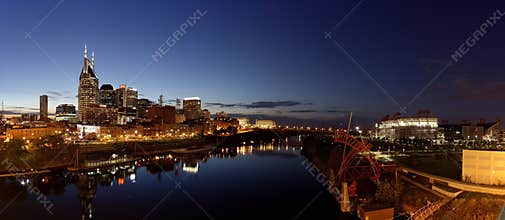 Panorama of Nashville at night