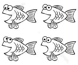 Cartoon Fish Line Art