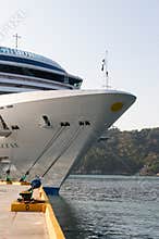 Cuise ship docked in harbor