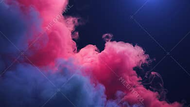 Colored Smoke Curves Isolated on Black Background