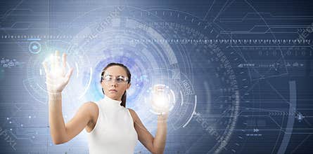 Woman with high-tech