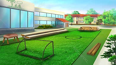 School Sports Ground and Football Stadium