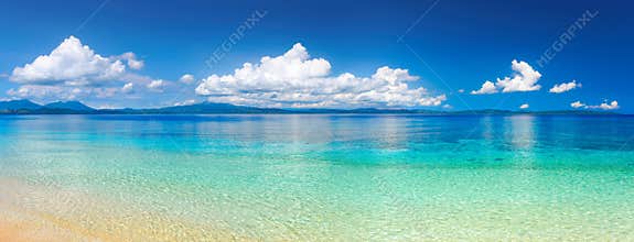 Panoramic view of tropical beach.