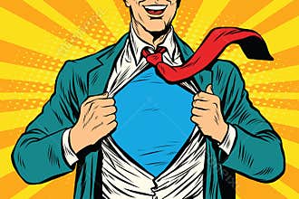 Super hero male businessman