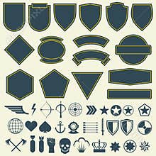 Vector elements for military, army patches, badges set