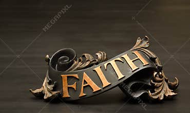 Classic ornate Faith Scroll Decor