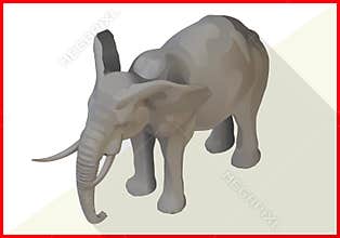 Elephant isometric flat vector 3d