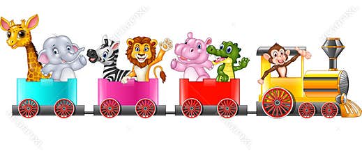 Cute africa animal on train