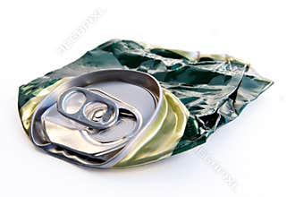 Crushed beer can