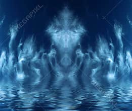 Ghosts parade in blue cave