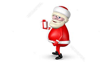 Santa Claus Carries Gift alpha