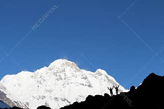 Tourists in Annapurna Base Camp