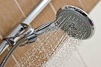 Modern chrome shower head