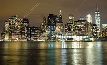 New York City skyline reflection