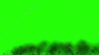 Dust and Smoke Rising Up in the Wind on a Green Screen Background