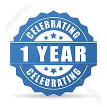 1 year anniversary celebrating vector icon