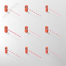 Barrier isometric, vector illustration.