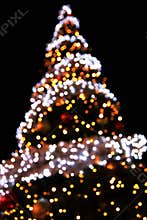 Christmas tree blurry lights