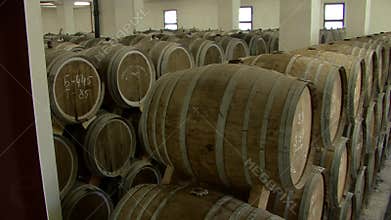 Wooden brandy barrels in Armenia