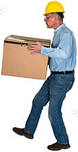 Manufacturing Factory Worker, Box, Isolated