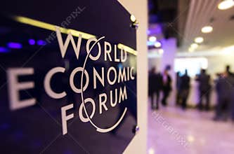 Emblem of the World Economic Forum in Davos