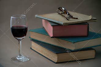 Wine and books