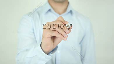 Customer Journey, Writing On Transparent Screen