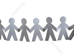 Paper Doll Cut Outs hanging