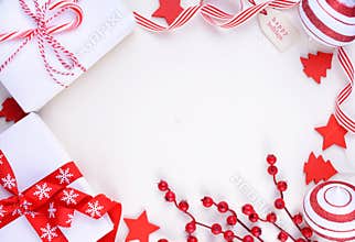 Festive red and white theme Christmas Holiday background