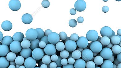 Balls filling a box backdrop