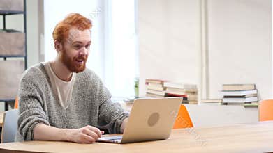Online Video Chat on Laptop at Work