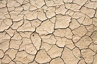 Dry Mud Cracked Desert Ground Background Pattern