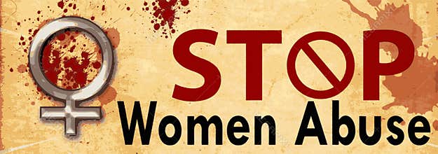 Stop Women Abuse Grunge Banner