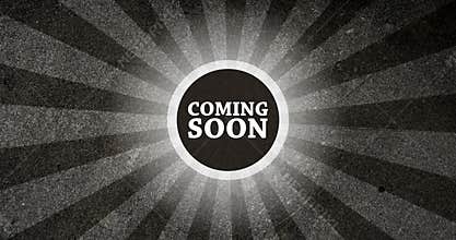 Coming Soon Vintage Intro Button with Retro Look Rendered Animation in Black