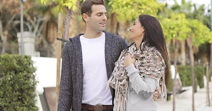 Contented happy loving young couple