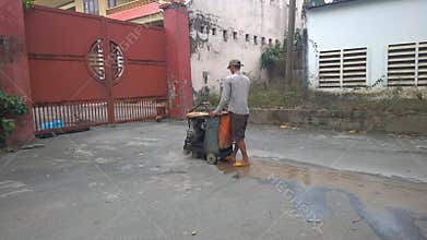 Construct a road by machine