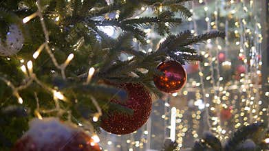 Colorful collection of Christmas Balls useful as a background pattern, close-up