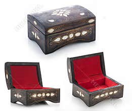 Set of Wooden Gift Box from various angles , wood box set isolated on white