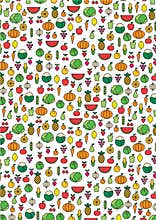 Fruits & Vegetables Illustration Pattern Background