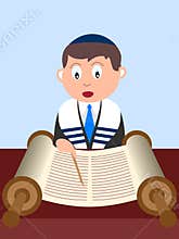 Boy reading the Torah