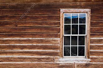 Historic Wooden House with Wood Framed Window
