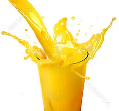 Orange juice splash